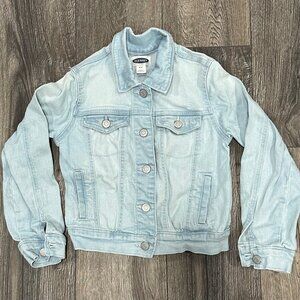 Old Navy Light Wash Kid's Denim Jean Jacket, Size M (8)